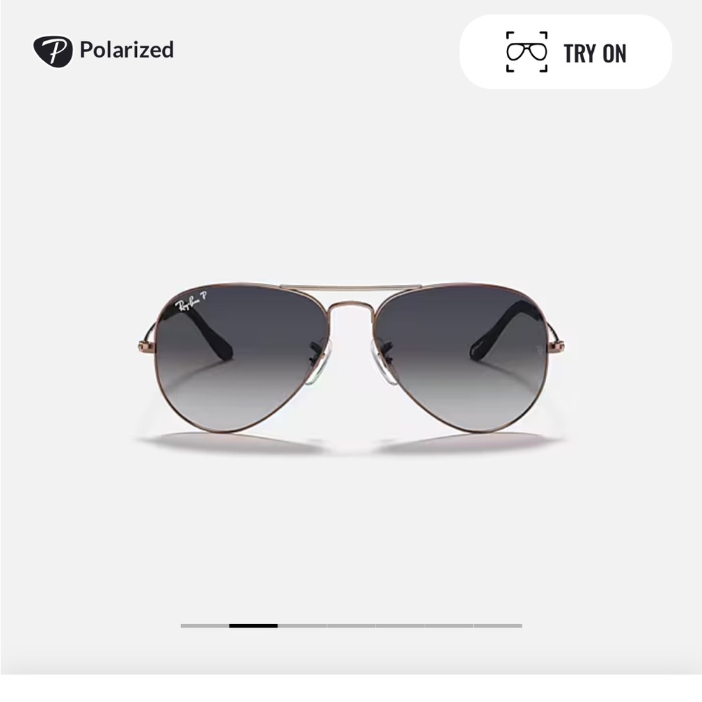 Ray-Ban Aviator polarized Sunglasses with copper frame and grey gradient lenses - Picture 2 of 10
